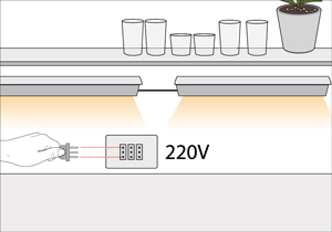 Usa enchufes de 220 v para encender las luces led